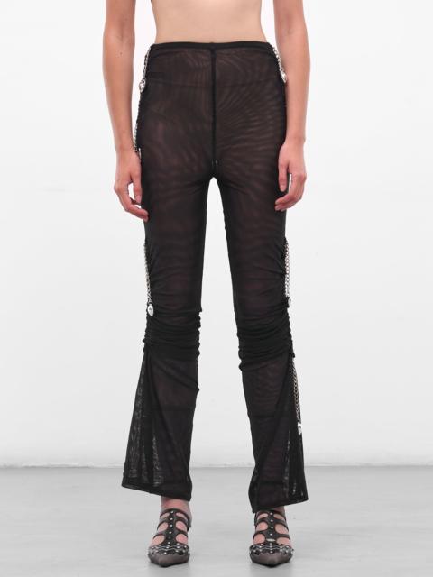 Chopova Lowena Black Sonicscape Mesh Flare Leggings