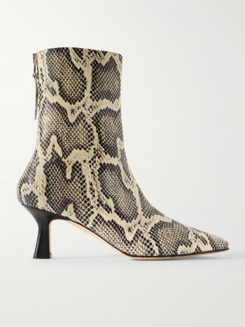 Aeyde Elina Snake-effect Leather Ankle Boots