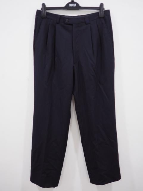 Lanvin Navy Wool Cashmere Blend Pants Trousers Made in Japan
