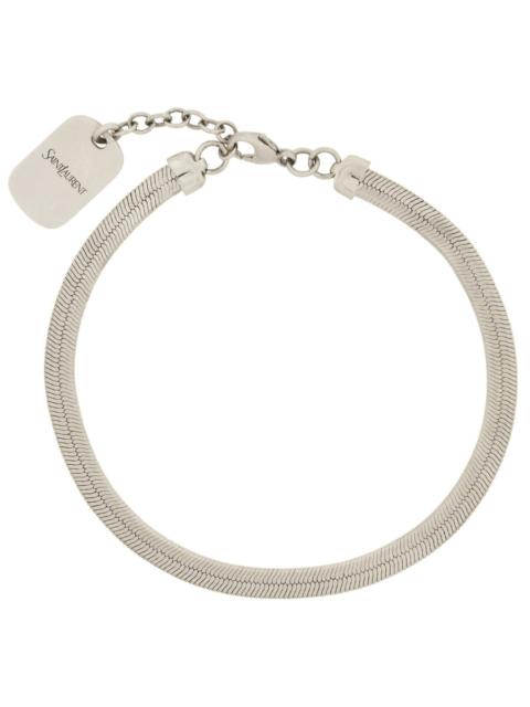 SAINT LAURENT BRACCIALE A CATENA CON ETICHETTA LOGO