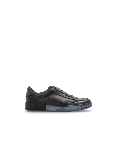 Dolce & Gabbana DOLCE&GABBANA Black Leather Sports Sneakers New & Authentic