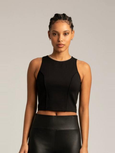 SPRWMN BLACK AUDREY PINTUCK TOP