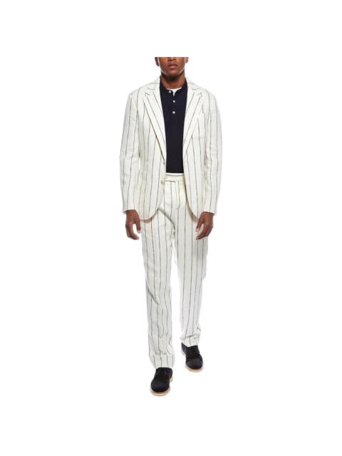 Brunello Cucinelli Brunello Cucinelli 2pc Wool, Linen, & Silk-Blend Suit with Pleated Pant