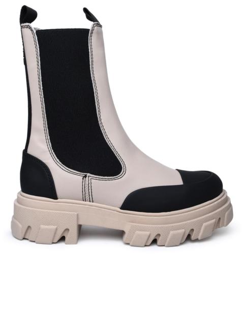 GANNI Ganni Beige Leather Ankle Boots Women