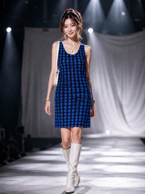 ISSEY MIYAKE 🔥ARCHIVE🔥Issey Miyake Pleated Blue Geometric Apron Dress