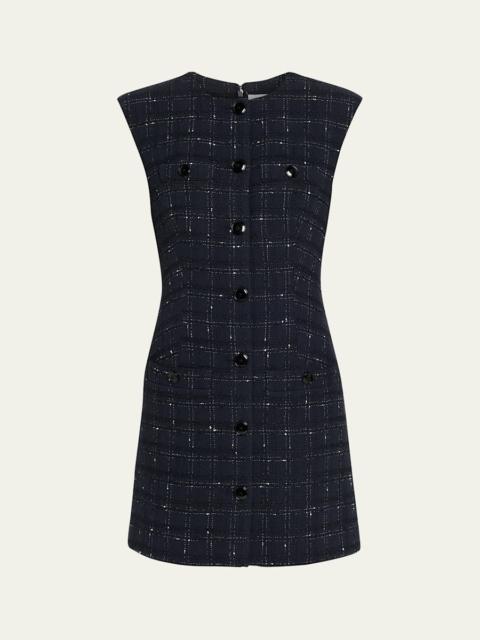 VERONICA BEARD Tamara Button-Front Tailored Mini Dress