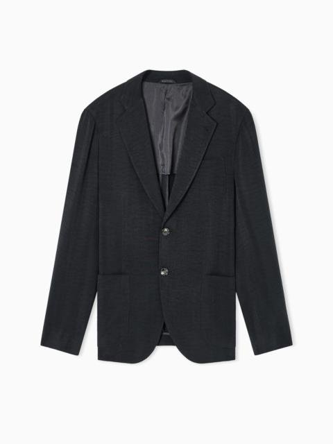 GIORGIO ARMANI ASV UPTON LINE SINGLE-BREASTED CANNETÉ CUPRO JACKET