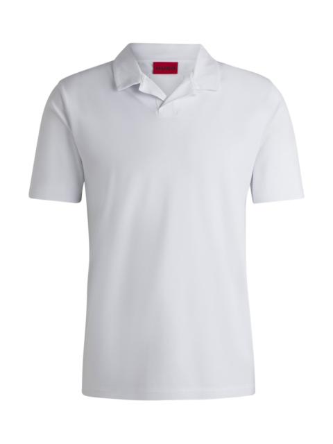HUGO SLIM-FIT STRETCH-COTTON POLO SHIRT WITH JOHNNY COLLAR