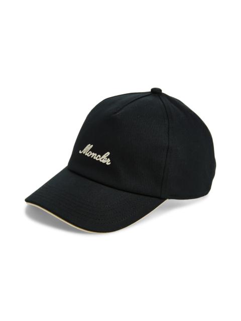 Moncler Moncler Logo Embroidered Adjustable Baseball Cap in Black at Nordstrom