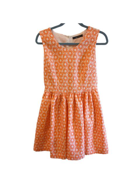 Other Designers Yaly Couture Floral Orange Fit & Flare Mini Dress Size Small