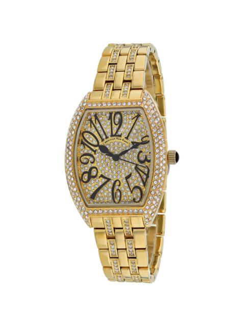 Other Designers Christian Van Sant Elegant Sparkle Quartz Gold Dial Ladies Watch CV0261