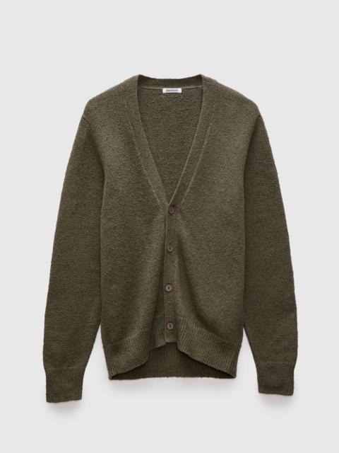 3sixteen Classic Cardigan in Olive Boucle