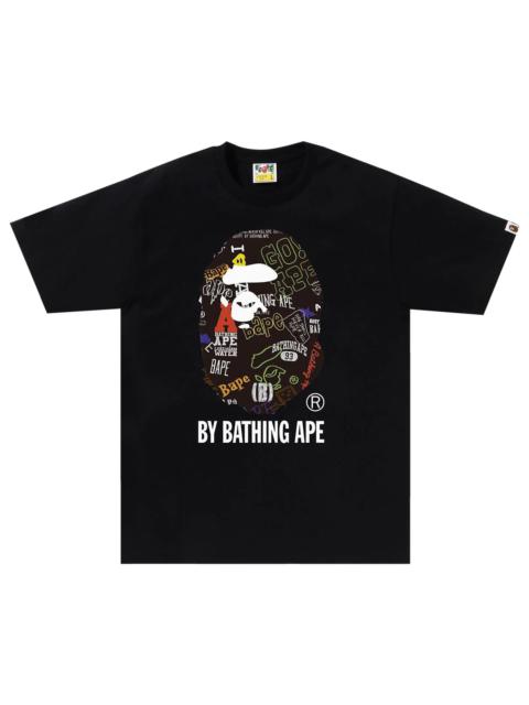 A BATHING APE® BAPE Hand Draw Pattern By Bathing Ape Tee 'Black'