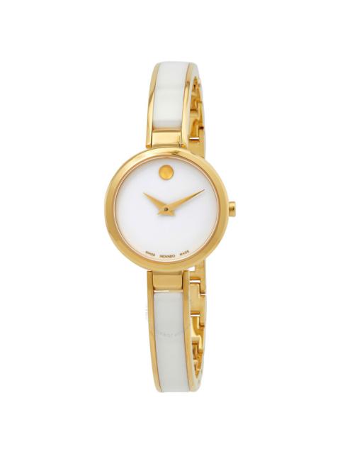 Movado - Movado Moda Quartz White Dial Ladies Watch 0607715