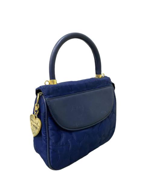 Moschino Vintage Moshino Quilted Blue Love Hand Carry Bag
