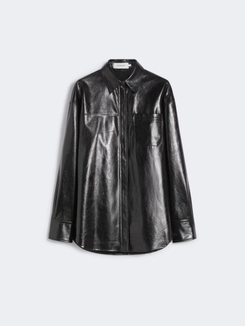 Sportmax Oversized nappa leather shirt - BLACK