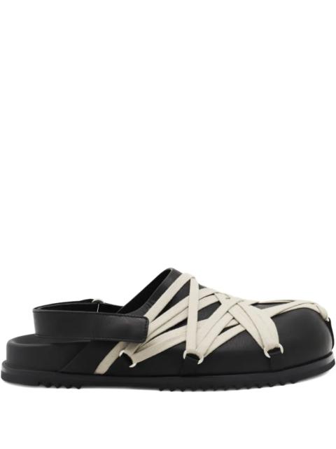 Rick Owens Men Leather Loafers With Crisscross Detail