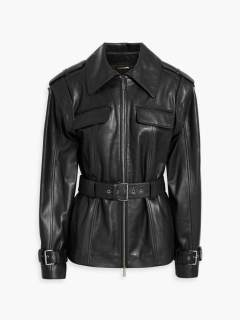 Other Designers Belted leather jacket