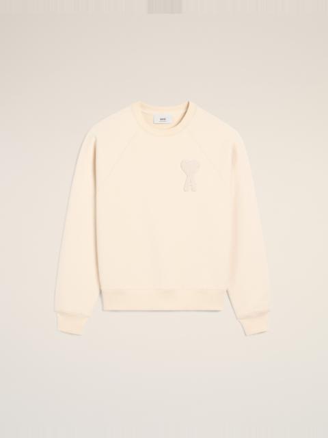 AMI Paris BEIGE COTTON AMI DE COEUR PATCH SWEATSHIRT