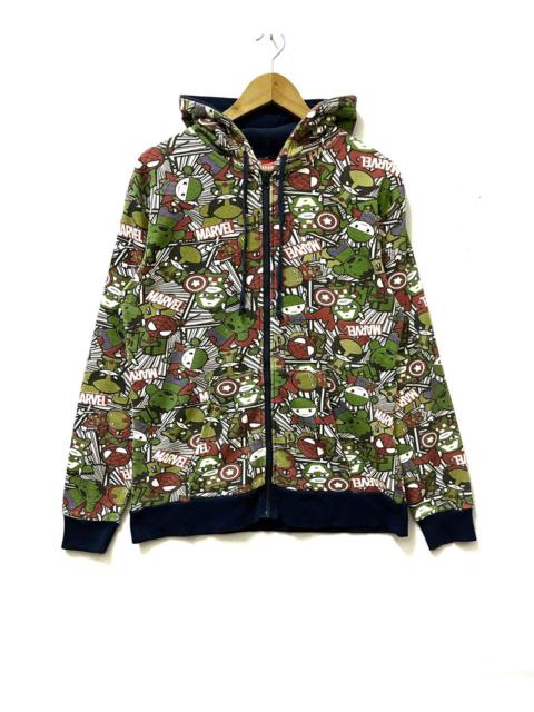 Other Designers Japanese Brand - Marvel Full Zipper Hoodie Fullprint Medium