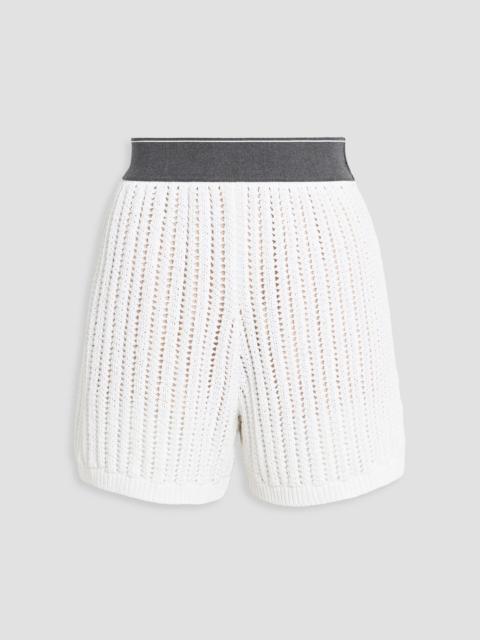 Brunello Cucinelli Open-knit cotton shorts