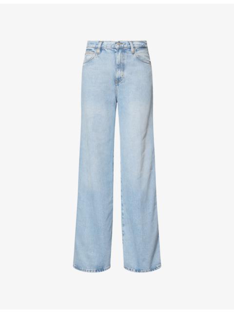 FRAME The Cuffed Wide-Leg Denim Jeans