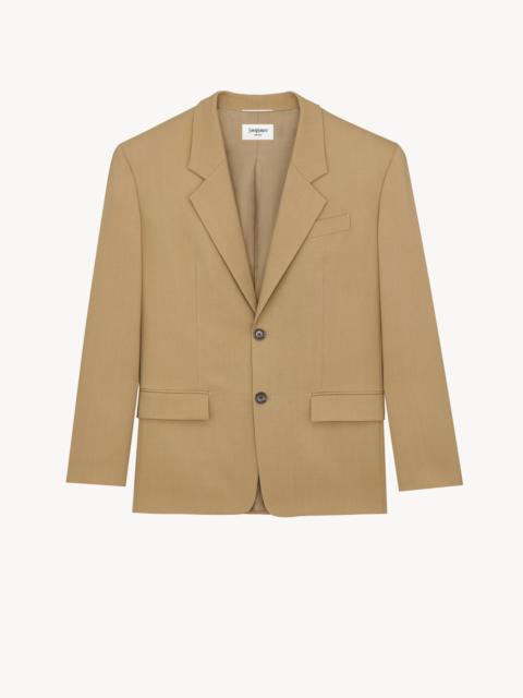 SAINT LAURENT JACKET IN WOOL AND MOHAIR CANVAS