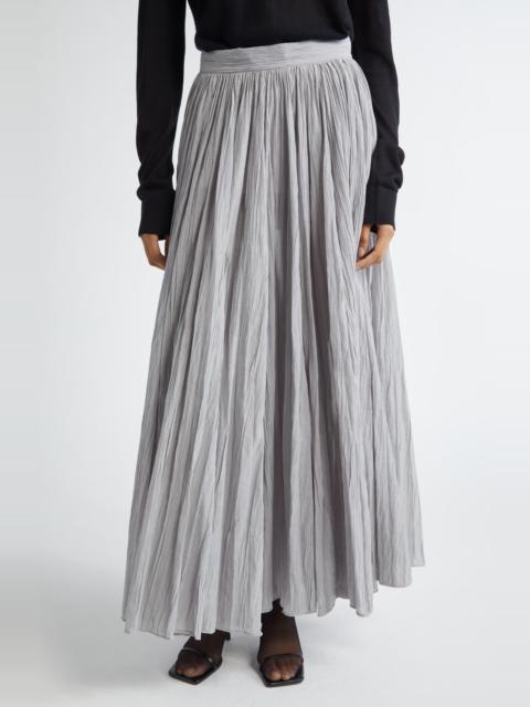 TOTEME TOTEME Semisheer Plissé Maxi Skirt in Pale Grey at Nordstrom