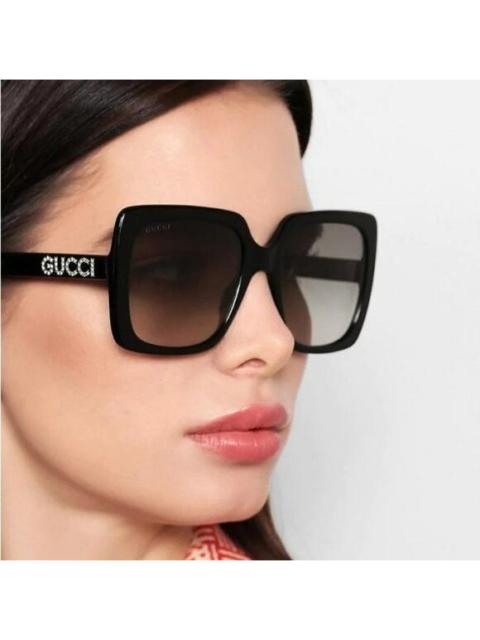 GUCCI NEW Gucci GG0418S 001 Black Grey Square Women Sunglasses