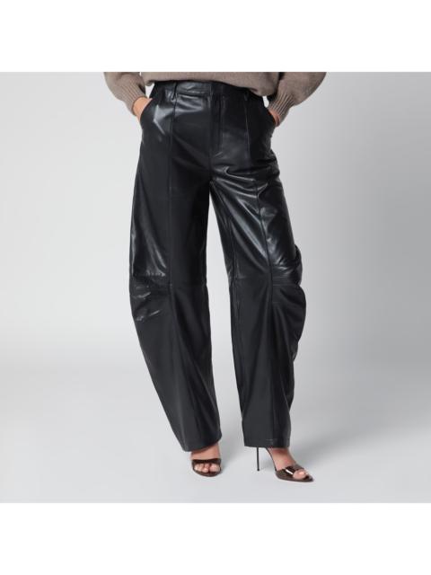 ROTATE Rotate Black Lamb Leather Cargo Trousers Women