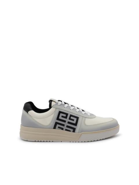 WHITE AND GREY LEATHER 4G SNEAKERS