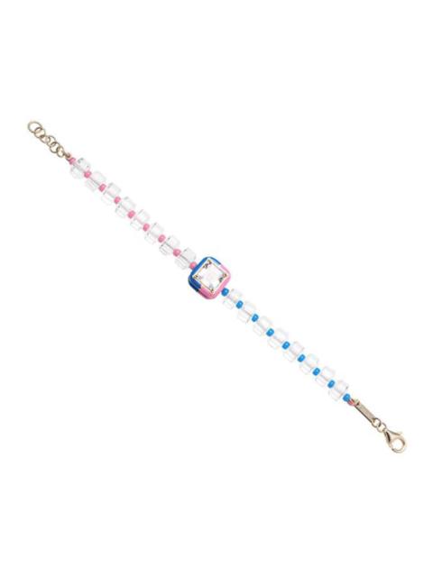 BEA BONGIASCA Pink and Blue B Square Beaded Bracelet
