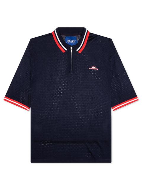 AWAKE NY MESH POLO - NAVY