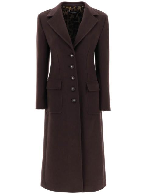 Dolce & Gabbana Shaped Coat In Wool And Cashmere Women