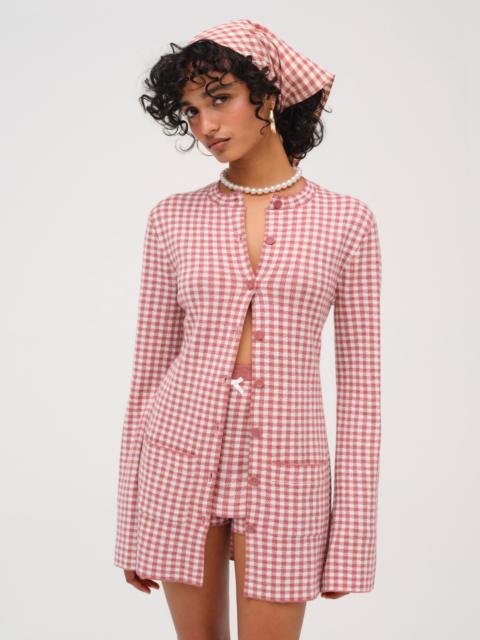 For Love & Lemons Gingham Knit Jacket
