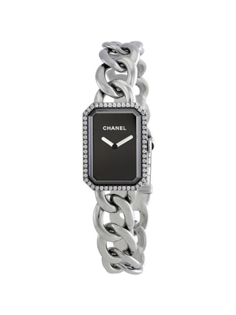 Chanel Premiere Black Dial Stainless Steel Diamond Ladies Watch H3254