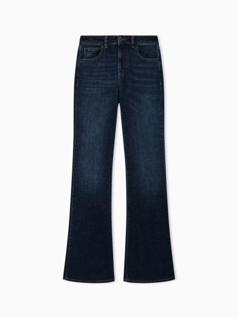 EMPORIO ARMANI J47 SLIM-FIT, WORN-LOOK, STRETCH-DENIM JEANS