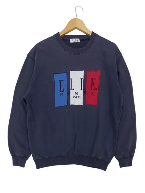 Other Designers Brand - VTG ELLE HOMME PARIS EMBROIDERY BIG SPELL OUT SWEATSHIRT