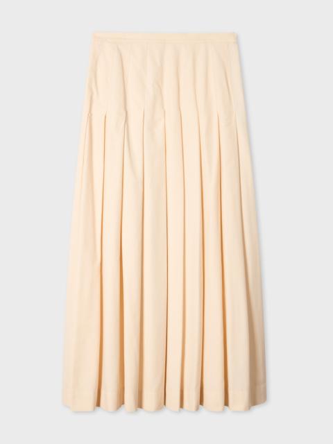Paul Smith Women's Cream Pleated Cotton-Blend Skirt