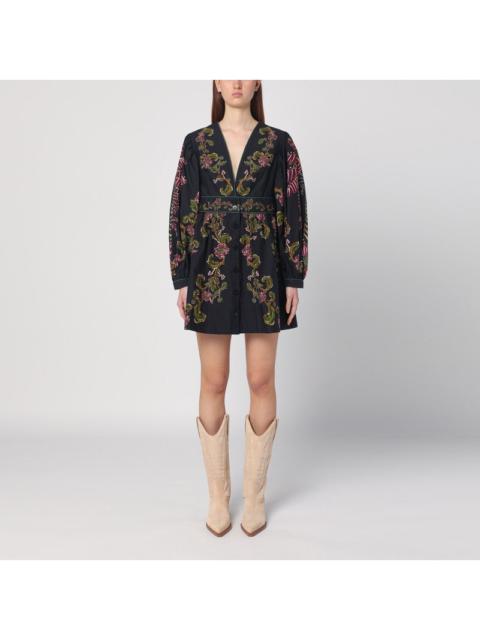 FARM Rio - FARM Rio Black printed cotton mini dress