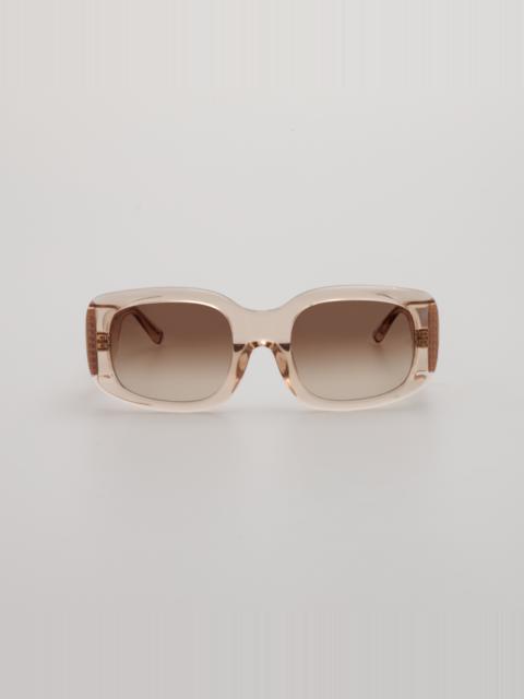 LINDA FARROW Celeste Oversize Sunglasses in Ash
