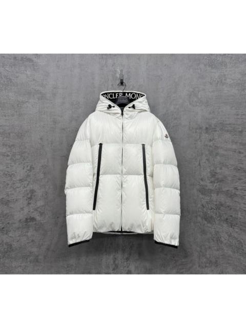 Moncler Moncler White Down Jacket with Embroidered Logo