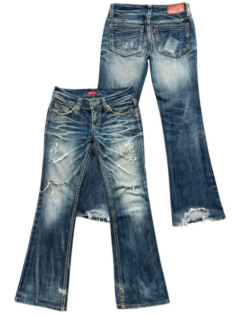 Hysteric Glamour Maraxia Lowrise Flare Ripped Distressed Denim Jeans 32x30