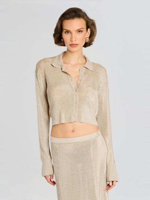 RETROFÊTE JESSA METALLIC KNIT TOP