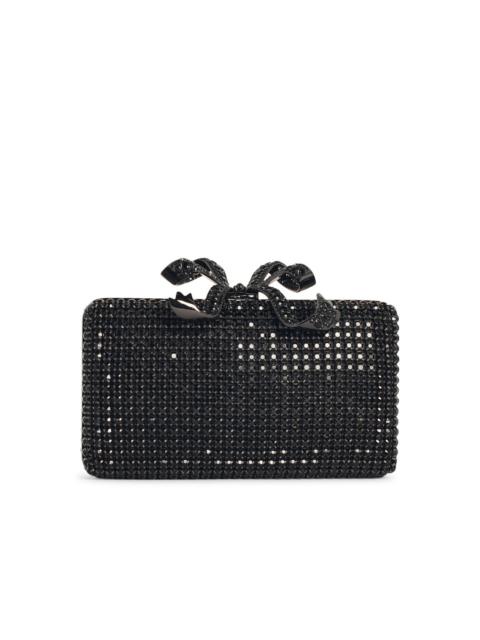 Self Portrait 'Crystal Box' Black Polyester Clutch Women