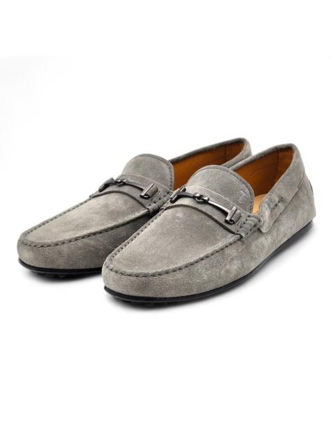 Tod's City Gommino Driving Suede Loafers Gray UK 8 US 9.5 - New