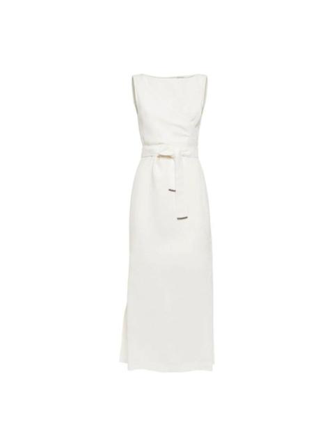 Brunello Cucinelli Brunello Cucinelli Wooff White Sleeveless Long Dress