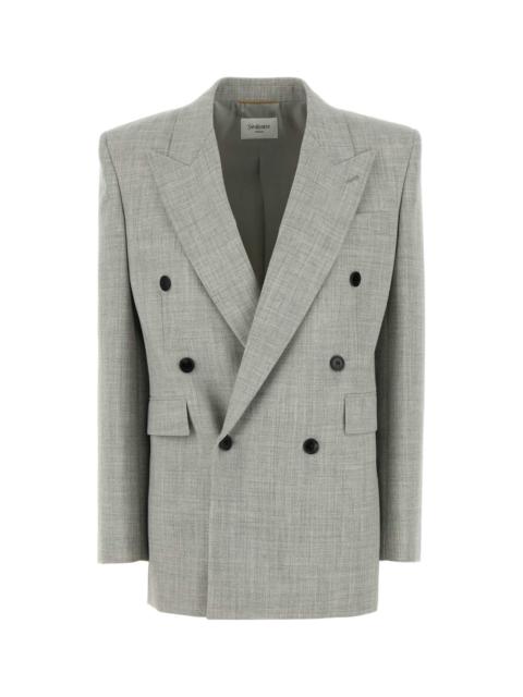 SAINT LAURENT Saint Laurent Women Grey Wool Blazer