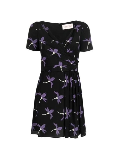 Valentino Valentino Garavani Floral-Print Pleated Dress