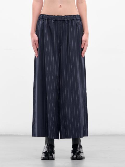 Comme Des Garçons Navy Pinstripe Elasticated Baggy Trousers